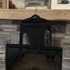 Lettuce ribbed black mock neck top. Perfect condition!